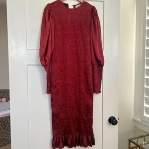 Rust smocked Asos dress